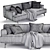 Poliform TRIBECA Sofa 3D model small image 3