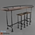 Industrial Iron Pipe Bar Table 3D model small image 1
