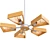 Scandinavian Wood Chandelier 3D model small image 1