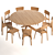 Oak Casale Dining Set: Mikado Round Table R160cm 3D model small image 2