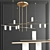 Sleek Minimalist Chandeliers - 3 Styles 3D model small image 3