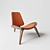 Iconic Shell Chair: Bent Plywood with Orange Upholstery 3D model small image 1