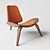 Iconic Shell Chair: Bent Plywood with Orange Upholstery 3D model small image 4