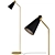 Elegant Brass and Steel Floor Lamp 3D model small image 1