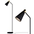 Elegant Brass and Steel Floor Lamp 3D model small image 2