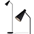 Elegant Brass and Steel Floor Lamp 3D model small image 3