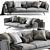 Indera Fauve Sofa: Modern Comfort at Its Finest 3D model small image 1