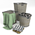 Tidy Trio: Multi-Bin Laundry Baskets 3D model small image 1