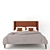 Ziggy LQ Bed: Elegant Wooden Frame, Soft Headboard & 180x200 cm Size 3D model small image 2