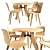 Vitra Gueridon Table and HAL Ply Wood Chair 3D model small image 1