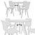 Vitra Gueridon Table and HAL Ply Wood Chair 3D model small image 2