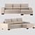 Modern Minimalist Sofa 3D model small image 1