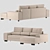 Modern Minimalist Sofa 3D model small image 2