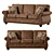 German Royal Classic Leather Chesterfield Sofa 3D model small image 1