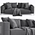 Sleek Flexform Ettore Sofa 3D model small image 3