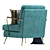 Gamble Green Lounge Chair 3D model small image 1