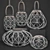 Rattan Luminary Set: Exquisite Lighting Solution 3D model small image 3