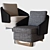 Minotti Lawson Medium Armchair: Sleek and Stylish 3D model small image 1