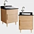 Modern 24" Teak Vanity Set 3D model small image 6