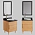 Modern 24" Teak Vanity Set 3D model small image 8