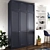 Custom-made Swing Door Cabinet Wardrobe - 1500x596x2500mm 3D model small image 2