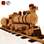 Classic Wooden Train Set 3D model small image 1