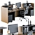 Modern Black Wood Office Desk 3D model small image 1