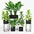 Modern Trio Black Planters: Enhance Your Space 3D model small image 1