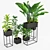 Modern Trio Black Planters: Enhance Your Space 3D model small image 3