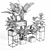 Modern Trio Black Planters: Enhance Your Space 3D model small image 4