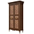 Vintage Wooden Wardrobe 3D model small image 4