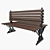 Prague Urban Bench: Durable, Portable & Stylish 3D model small image 3