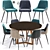 Amos Contemporary Dining Set 3D model small image 1