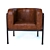 Vintage Leather Barrel Chair 3D model small image 2