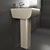 Stylish Vintage Wash Basin 3D model small image 1