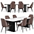 Modern Dining Table Set 3D model small image 1