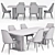 Modern Dining Table Set 3D model small image 5