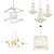 Modern Gold Pendant and Chandelier Collection 3D model small image 5