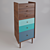 Retro Walnut Chest with Colorful Drawers: RONDA 3D model small image 1