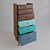 Retro Walnut Chest with Colorful Drawers: RONDA 3D model small image 4