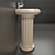 Sleek Ceramic Wash Basin 3D model small image 1