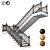 Classic Stairs 02: Elegant Wood and Iron Design 3D model small image 1