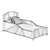 Morgan Children's Bed: Stylish and Functional 3D model small image 3