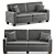 Timeless Comfort: Mobilis Classic Loveseat 3D model small image 1