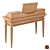 Classic Red Wood Dressing Table  Elegant Vanity Furniture 3D model small image 2