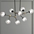 Sleek Callicarpa 8-Light Chandelier 3D model small image 3