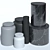 Sleek Marble Canisters & Ceramic Prep Set 3D model small image 2