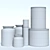 Sleek Marble Canisters & Ceramic Prep Set 3D model small image 3