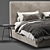 Modern Minotti Powell Bed 3D model small image 2