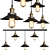 Industrial Loft Cone Pendant Chandelier 3D model small image 6